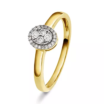 Pan Jewelry, Diamantring i 585 gult gull 0,15 ct