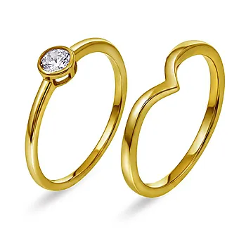 Duo ring i 925 forgylt sølv