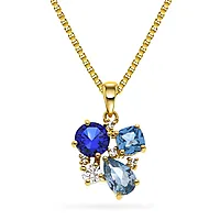 Pan Jewelry, Smykke i forgylt 925 sølv med blå zirkonia