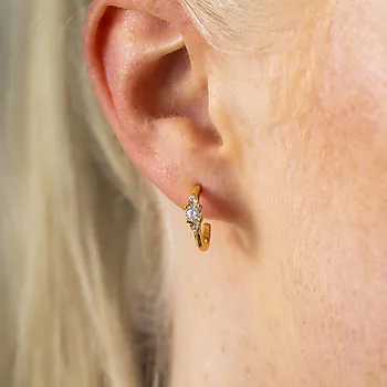 Bilde nummer 2 av Pan Jewelry, Rio Radiance øredobber i forgylt 925 sølv med hvit zirkonia