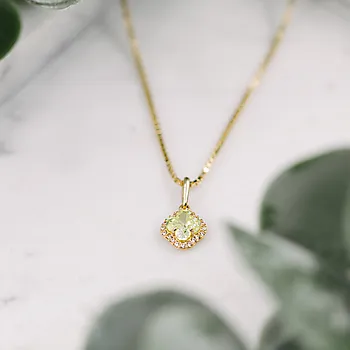 Bilde nummer 3 av Pan Jewelry, Anheng i 585 gult gull med grønn zirkonia