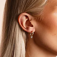 Bilde nummer 2 av Kitty øreringer i forgylt messing med zirkonia