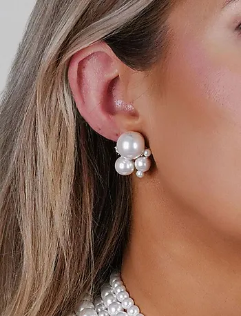 Bilde nummer 2 av ICON øredobber i forgylt messing med perler