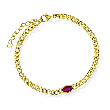 Pan Jewelry, Rio Radiance armbånd i forgylt 925 sølv med rosa zirkonia
