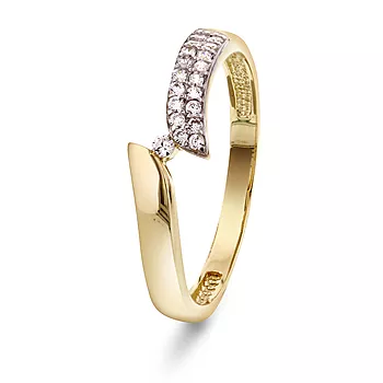 Pan Jewelry, Ring i 585 gult gull med zirkonia