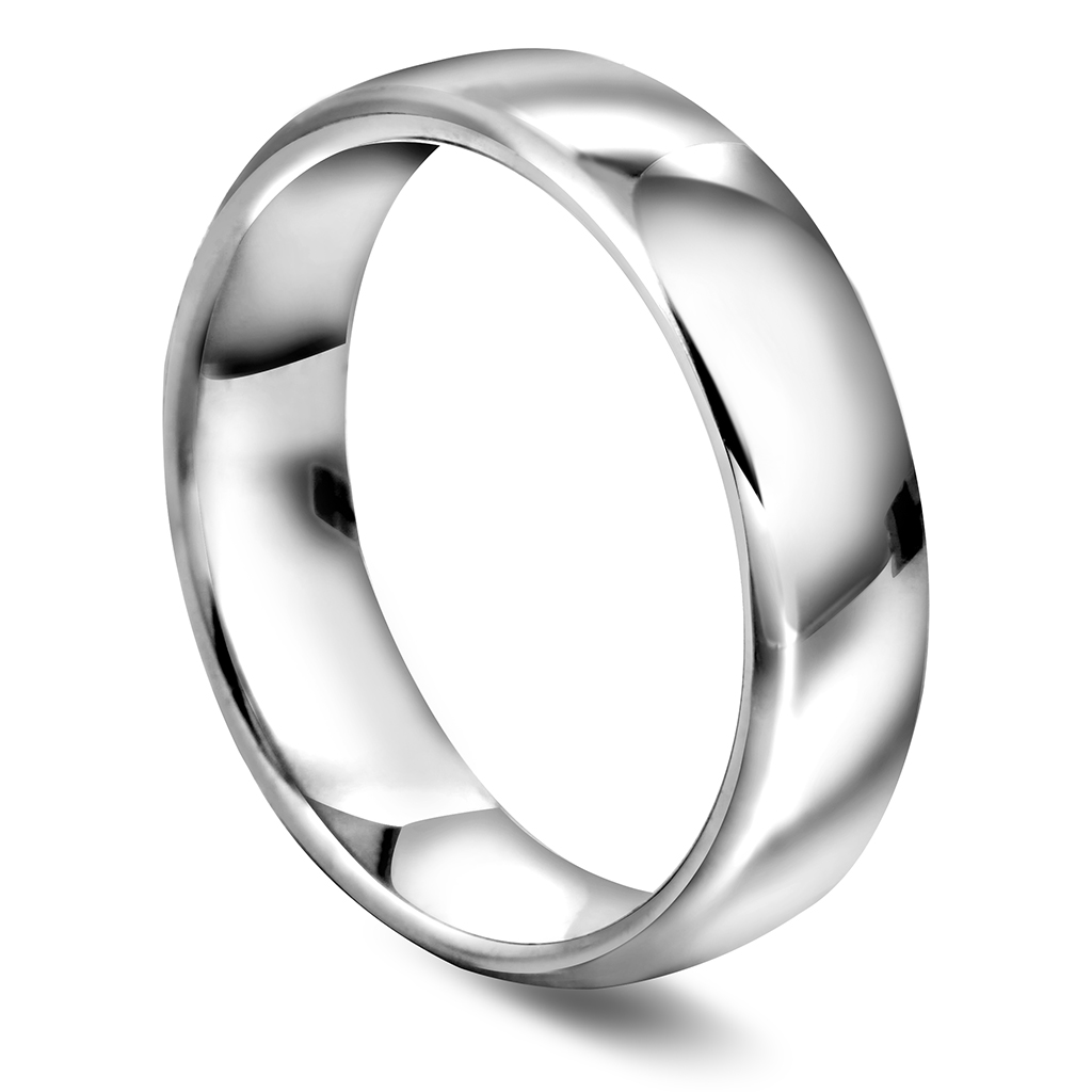 Giftering i 585 hvitt gull | 5 mm bredde