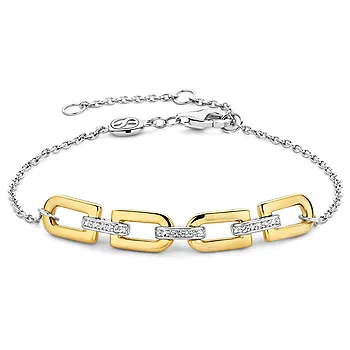 Ti Sento, Armbånd i 925 forgylt sølv med zirkonia