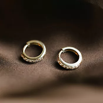 Bilde nummer 2 av Pan Jewelry, Øreringer i 585 gult gull med zirkonia