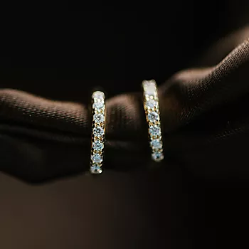 Bilde nummer 3 av Pan Jewelry, Øreringer i 585 gult gull med zirkonia