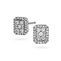 Diamantøredobber i 585 hvitt gull 0,30