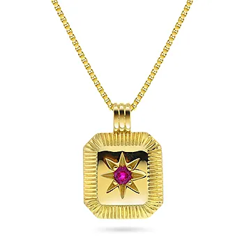 Janne Formoe by Pan Jewelry, Smykke i forgylt 925 sølv med rosa zirkonia