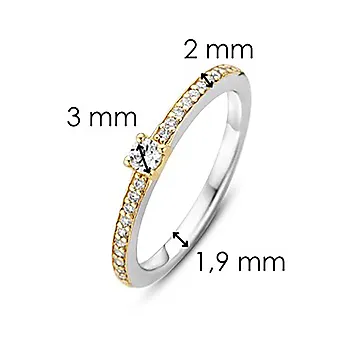 Bilde nummer 4 av Ti Sento, Ring i forgylt 925 sølv med zirkonia