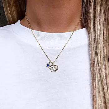 Bilde nummer 2 av Pan Jewelry, Smykke i 925 forgylt sølv med zirkonia og horoskop Jomfruen