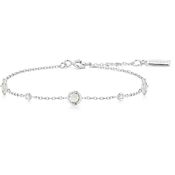 Armbånd i 925 sølv med grønn zirkonia