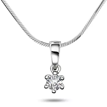 Pan Jewelry, Ingrid enstensanheng i 585 hvitt gull 0,15 ct