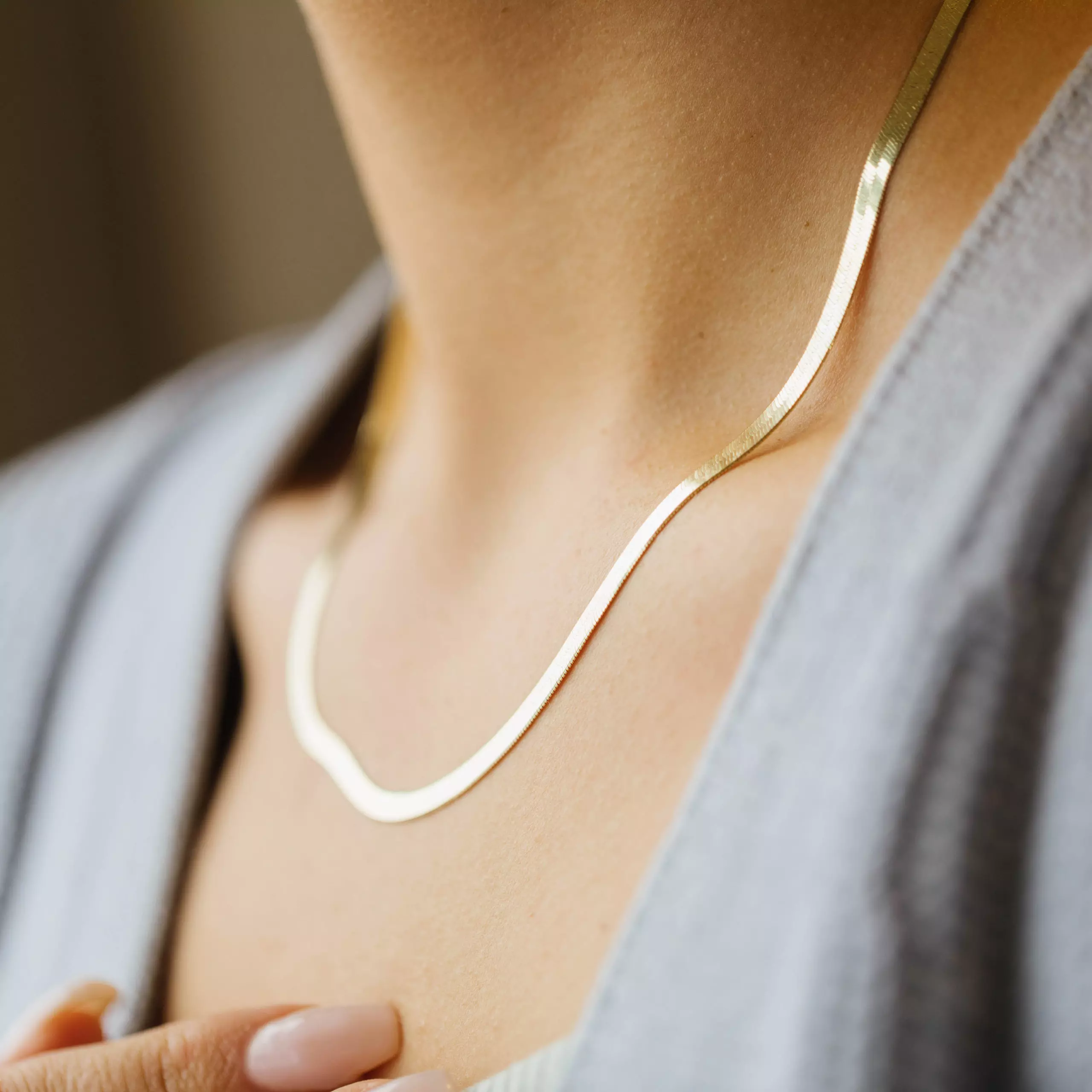 Bilde nummer 2 av Pan Jewelry, Slangekjede i 925 forgylt sølv, 3,4 mm, 45 cm