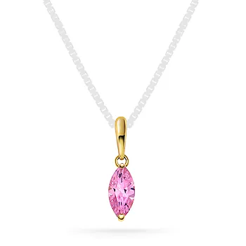 Pan Jewelry, Anheng i 585 gult gull med lys rosa zirkonia