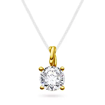 Pan Jewelry Drops, Anheng i 585 gult gull med Bergkrystall