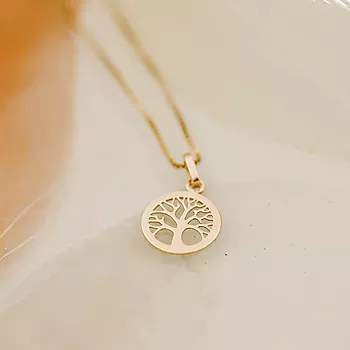 Bilde nummer 3 av Pan Jewelry, Anheng i 585 gult gull med livets tre