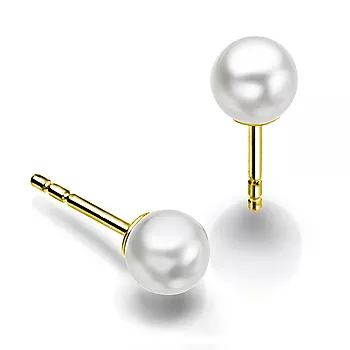 Pan Jewelry, Øredobber i 585 gult gull med ferskvannsperler