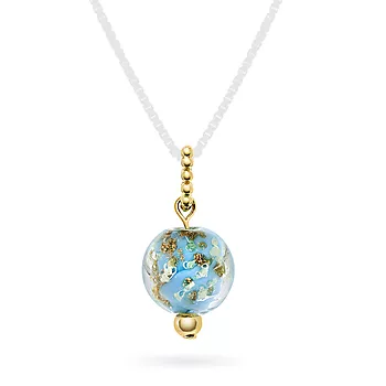 Pan Jewelry, Anheng i 925 forgylt sølv med lyseblå glasskule