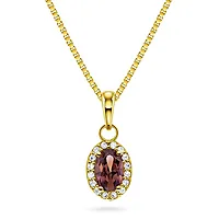 Pan Jewelry, Athens Charm smykke i forgylt 925 sølv med brun zirkonia