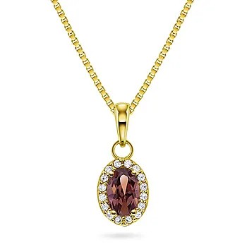 Pan Jewelry, Athens Charm smykke i forgylt 925 sølv med brun zirkonia