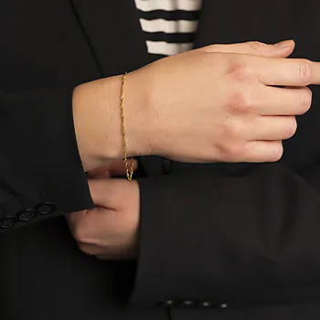 Bilde nummer 3 av Singapore armbånd i 585 gult gull