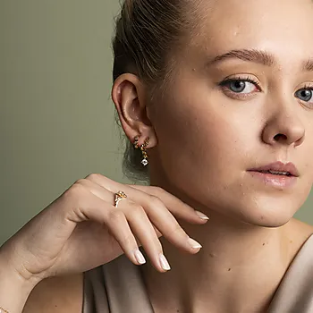 Bilde nummer 4 av Sparkle øredobber i 925 forgylt sølv med zirkonia