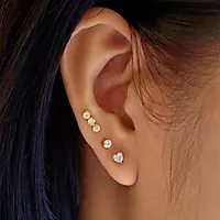 Bilde nummer 2 av Ørepiercing i 925 forgylt sølv med hjerte