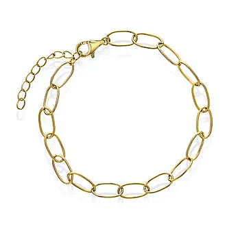 Hooked armbånd i 925 forgylt sølv