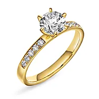 The crown LAB diamantring i 585 gult gull 1,20 c