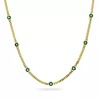 Pan Jewelry, Smykke i forgylt 925 sølv med grønne zirkonia
