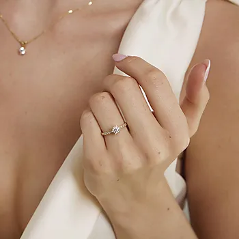 Bilde nummer 2 av Vida diamantring i 585 gult gull 0,60 ct