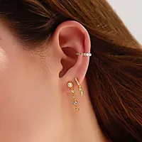 Bilde nummer 3 av Øreringer i 925 forgylt sølv med zirkonia