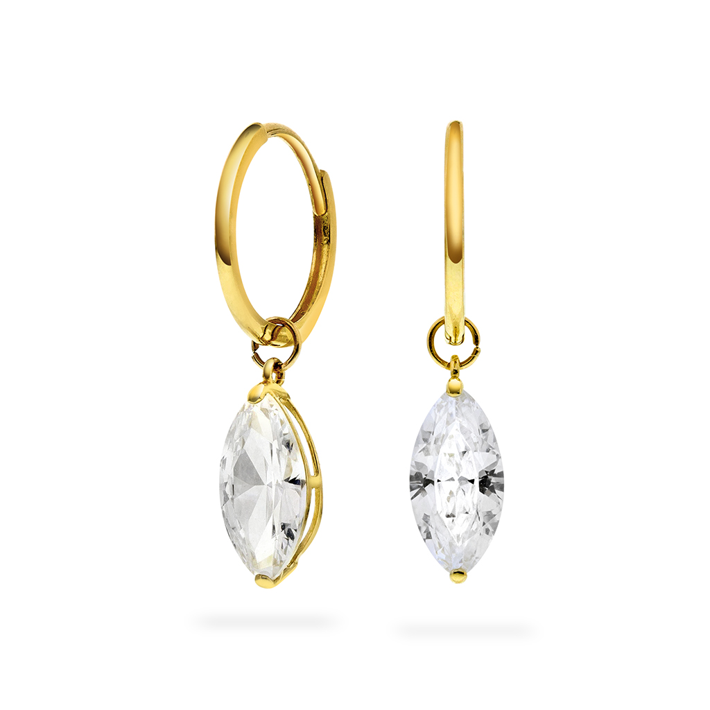 Pan Jewelry, Ørering i 585 gult gull med zirkonia
