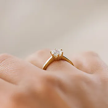 Bilde nummer 3 av Olivia diamantring i 585 gult gull 1,00 ct TWSI2