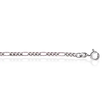 Pan Jewelry, Figaro kjede i rhodinert 925 sølv 2,8 mm, 60 cm