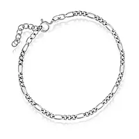 Pan Jewelry, Figaro armbånd i rhodinert 925 sølv, 19 cm