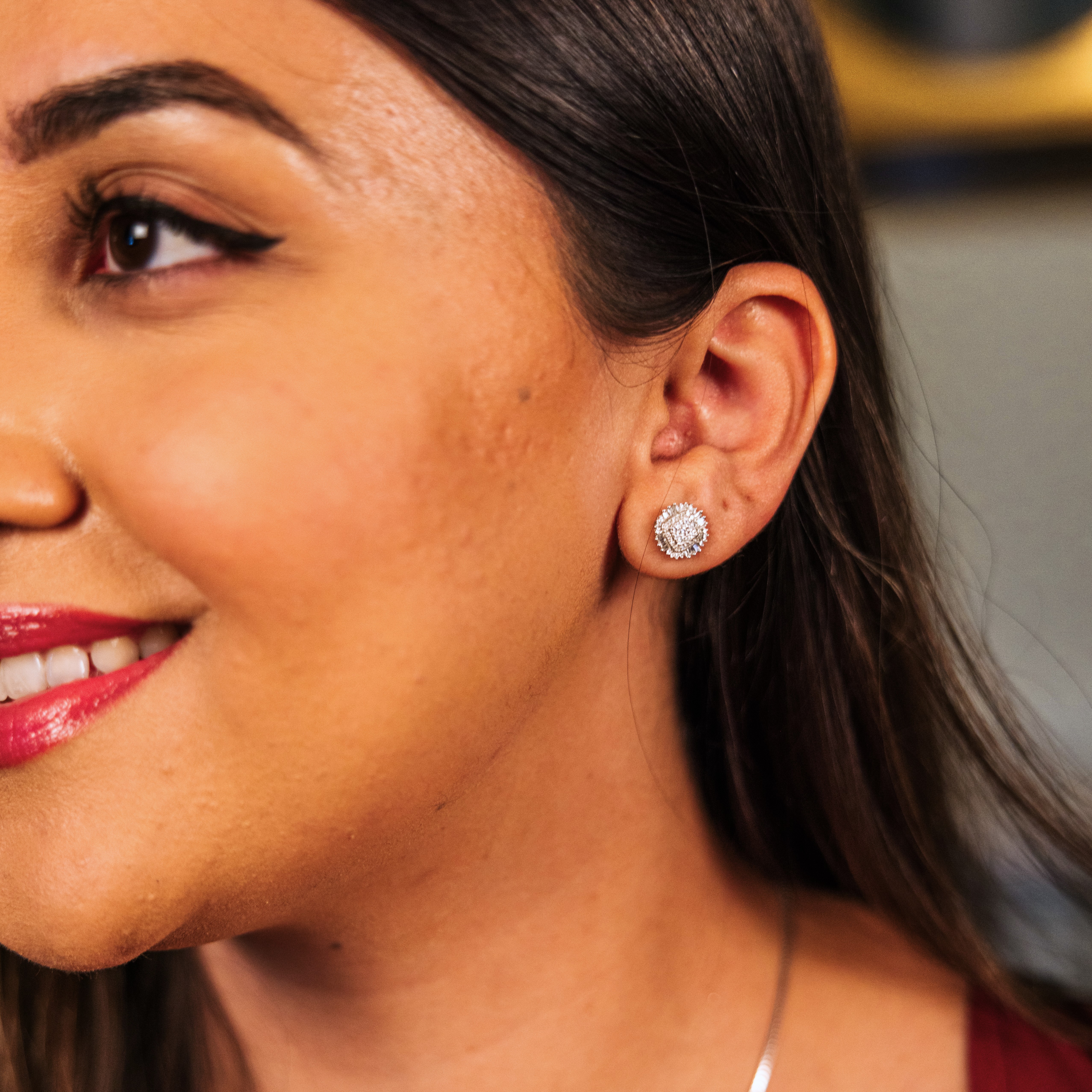 Bilde nummer 2 av Pan Jewelry, Øredobber i 585 hvitt gull med diamanter 0,38 ct