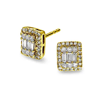 Elizabeth øredobber i 585 gult gull med diamanter 0,50 ct