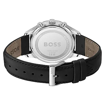 Bilde nummer 4 av Hugo Boss, Herreklokke i stål med sort skinnrem og kronograf