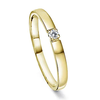 Liza alliansering i 585 gult gull med diamant 0,06 ct