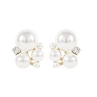 ICON øredobber i forgylt messing med perler