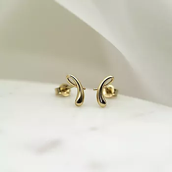 Bilde nummer 3 av Pan Jewelry, Øredobber i 585 gult gull med vridd blad