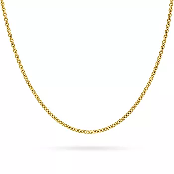 Pan Jewelry, Rund ankerkjede i 585 gult gull 2 mm, 45-60 cm