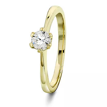 Pan Jewelry, Ring i forgylt sølv med blank zirkonia