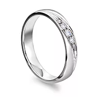 Giftering i 585 hvitt gull med diamanter 0,09 ct | 3,5 mm bredde