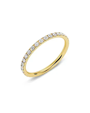 Glow ring i forgylt stål med zirkonia