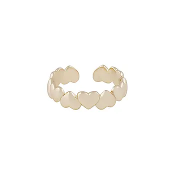 Lovely ring i forgylt messing med hjerter